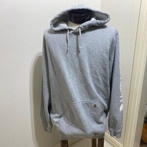 Carhartt Vintage Sleeve Logo Hoodie Size X-LARGE Tall